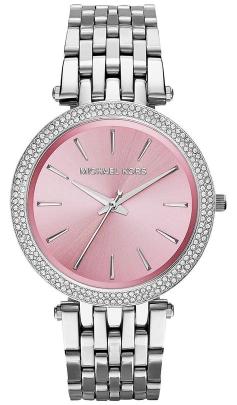 michael kors uhr rosa zifferblatt silber|michael kors armband.